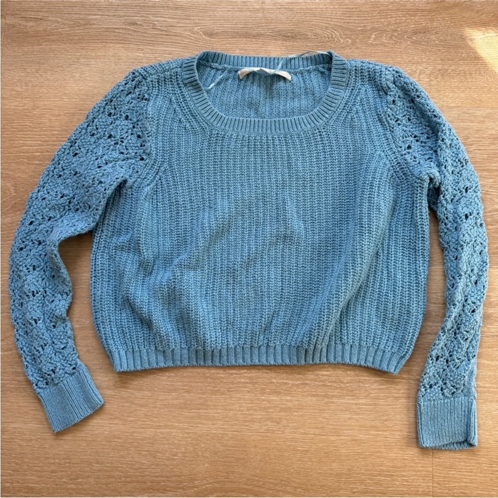 LC Lauren Conrad Light Blue Cropped Sweater